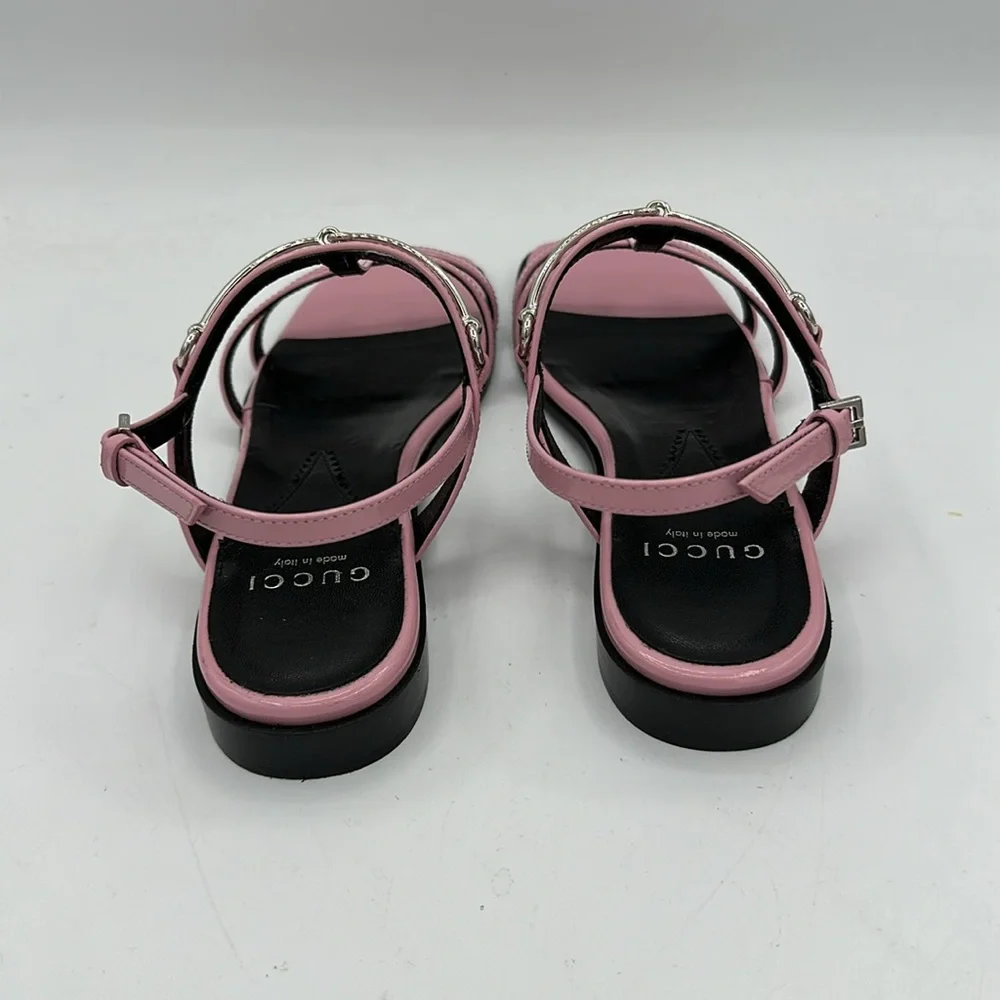 Gucci Divine Cage Horsebit Leather Sandals Dolly Pink Size 35 EU / 5 US NWOB - Picture 4 of 10
